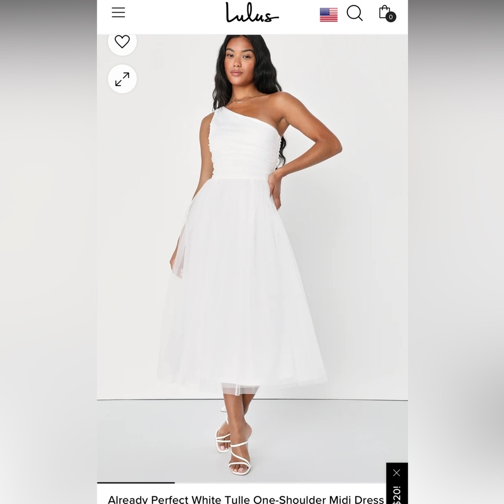 Lulus Already Perfect White Tulle One-Shoulder Midi Dress